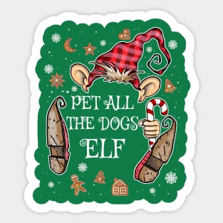 Cute Pet All the Dogs Elf Christmas Costume Sticker